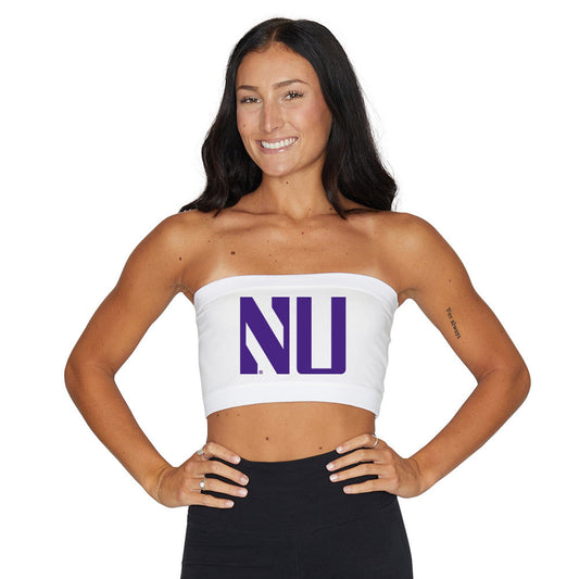 Northwestern Wildcats White Bandeau Top
