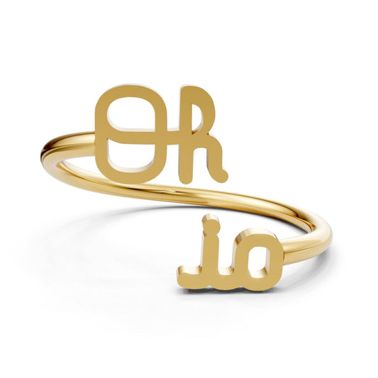 Ohio State Script Oh-io Adjustable Ring - 18K Gold Plated