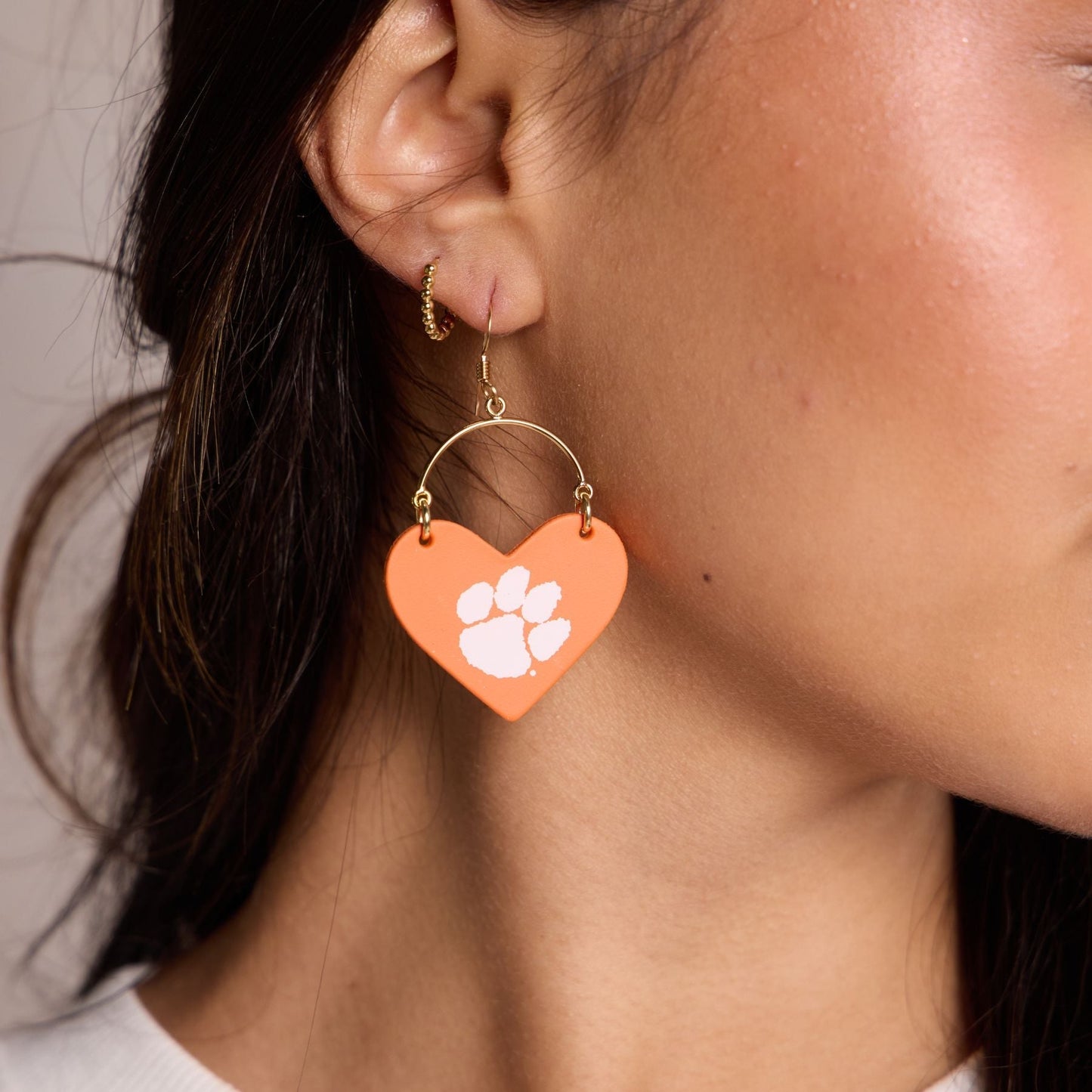 Orange Clemson University Paw Print Lover