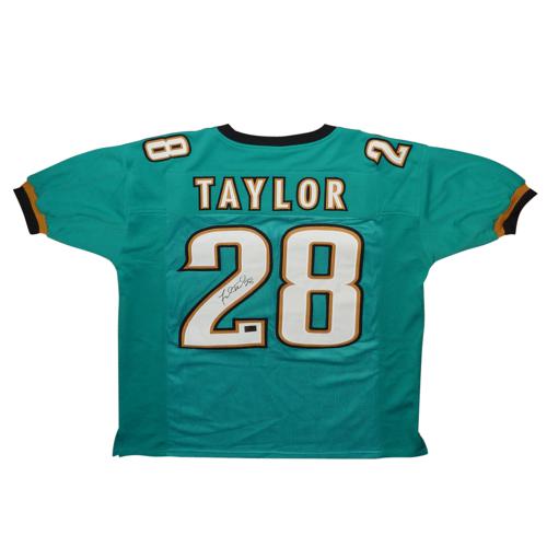 Fred Taylor Autographed Jacksonville Jaguars (Teal #28) Custom Jersey