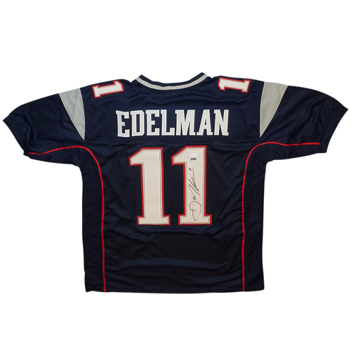 Julian Edelman Autographed New England Patriots (Blue #11) Custom Jersey - JSA