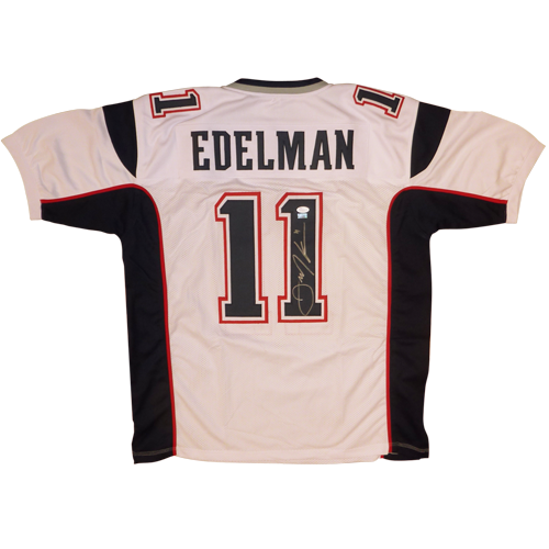 Julian Edelman Autographed New England Patriots (White #11) Custom Jersey - JSA