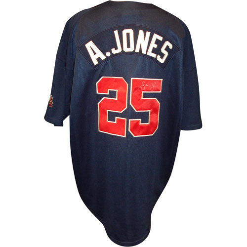 Andruw Jones Autographed Atlanta Braves (Blue #25) Custom Jersey - JSA