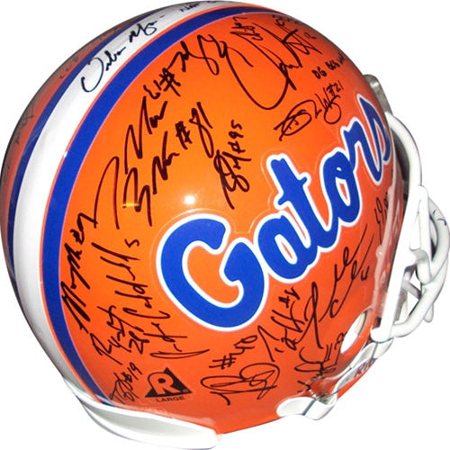 2006 Florida Gators National Championship Team and Urban Meyer Autographed Florida Gators Pro Line Helmet - 44 Signatures