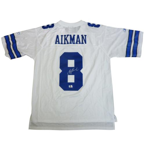 Troy Aikman Autographed Dallas Cowboys (White #8) Custom Jersey