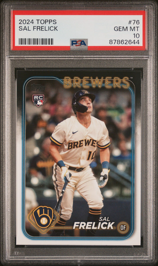 Graded 2024 Topps Sal Frelick #76 Rookie RC Baseball Card PSA 10 Gem Mint