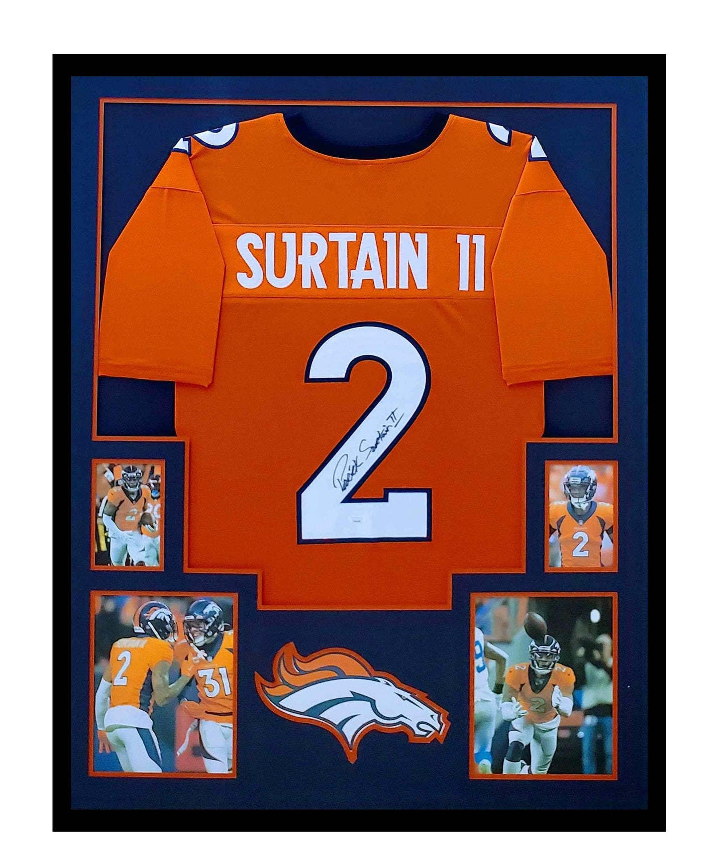 Patrick "Pat" Surtain II Autographed Denver Broncos Jersey Framed 35x43 JSA COA