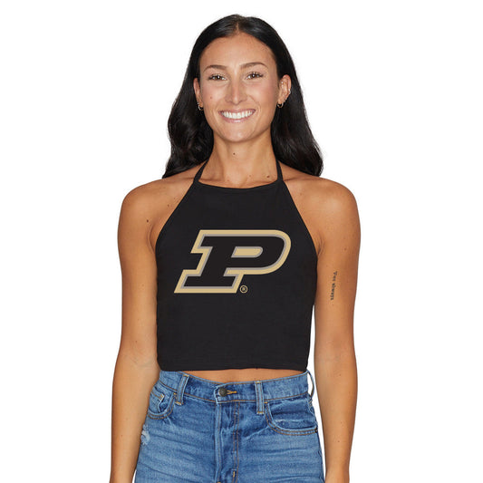 Purdue Black Halter Top