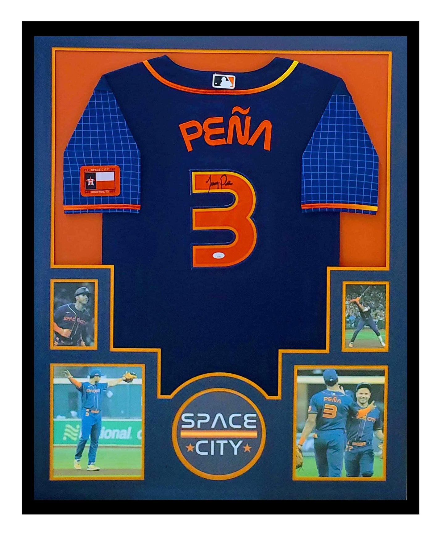 Jeremy Pena Autographed Jersey Framed Houston Astros 35x43 JSA COA