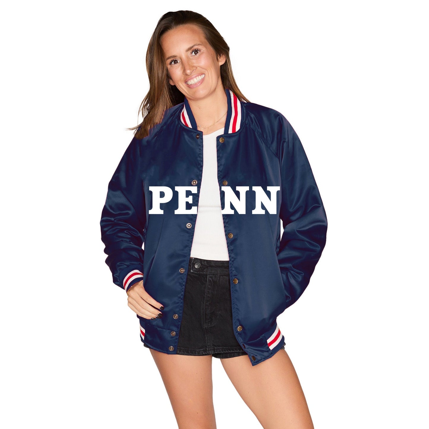 Penn Satin Letterman Bomber Jacket