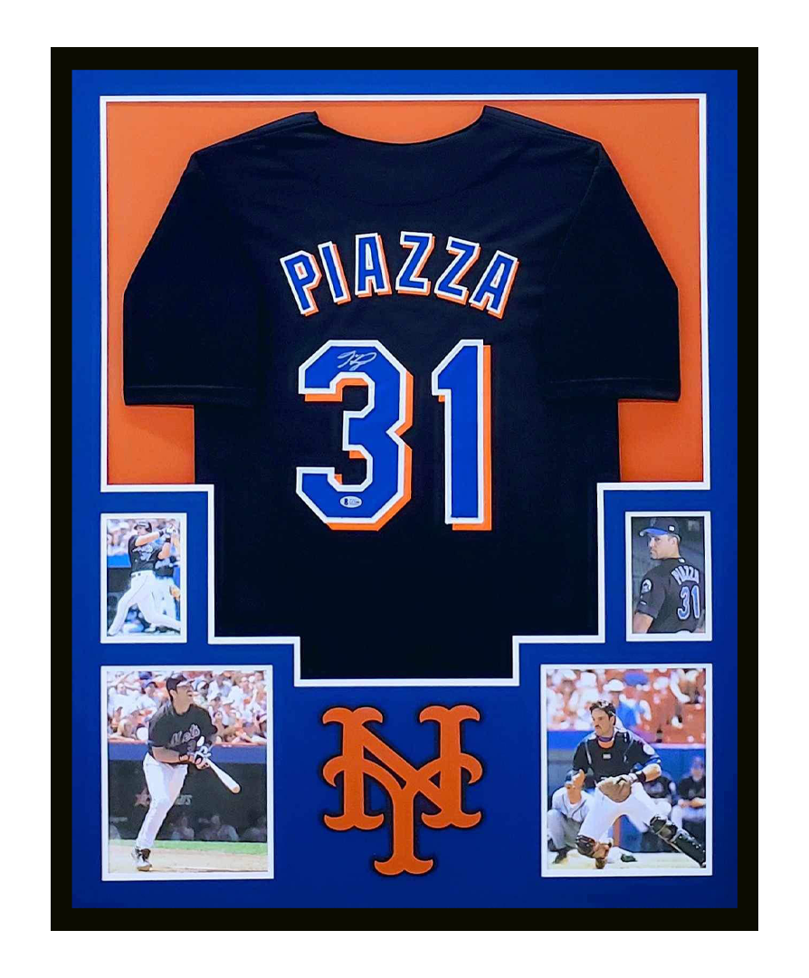 Mike Piazza Autographed Jersey Framed New York Mets 35x43 JSA COA