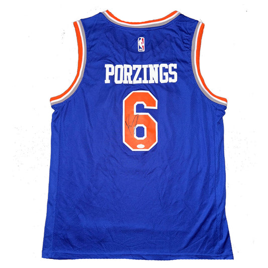 Kristaps Porzingis Autographed New York Knicks Jersey JSA COA