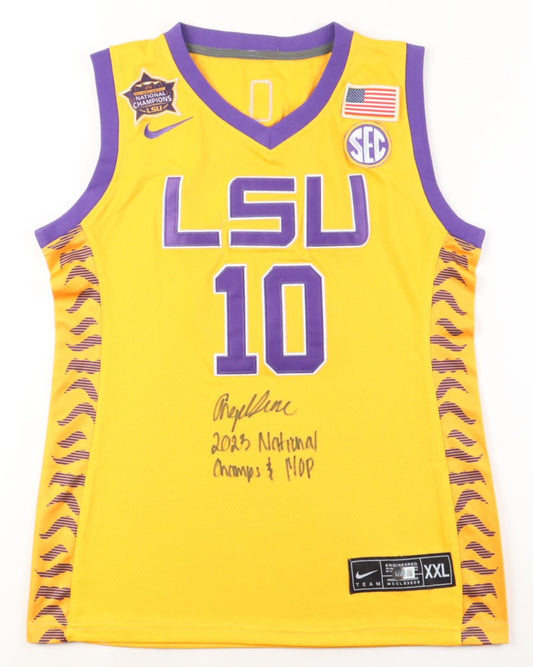 Angel Reese Signed Nike Jersey Inscribed "2023 National Champs & MOP" (Beckett) LSU Tigers