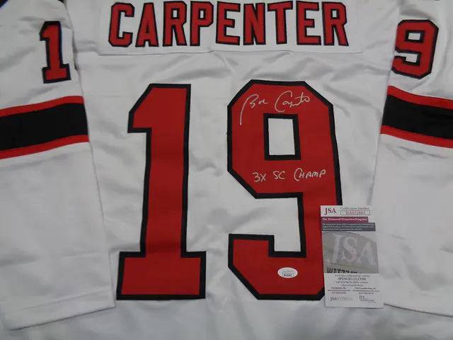 Bobby Carpenter New Jersey Devils Autographed & Inscribed Custom Hockey Style Jersey JSA W coa