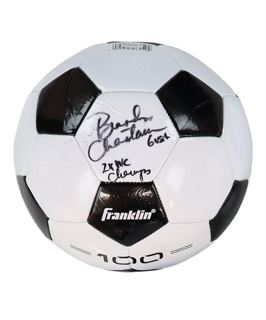 Brandi Chastain Signed Franklin Soccer Ball Inscribed "2x WC Champs" (Schwartz)
