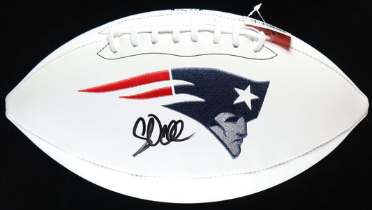 Corey Dillon Signed Patriots Logo Football (Beckett)