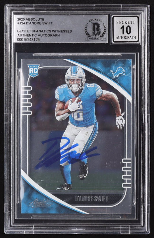 D'Andre Swift Signed 2020 Panini Absolute #124 RC (BGS) Beckett / Fanatics Witnessed