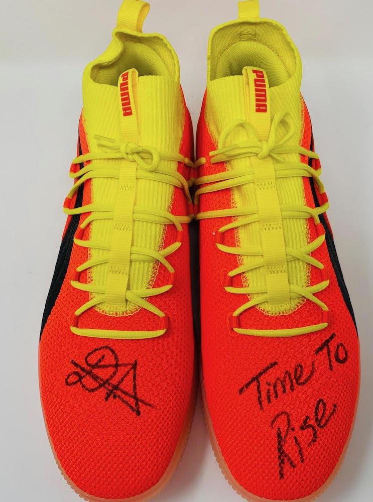 Deandre Ayton Signed Puma Clyde Basketball Shoes Inscribed "Time To Rise" (Game Day Legends & Steiner) Limited Edition #1/22