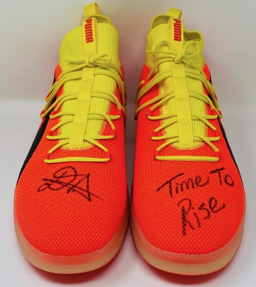 Deandre Ayton Signed Puma Clyde Basketball Shoes Inscribed "Time To Rise" (Game Day Legends & Steiner) Limited Edition #1/22