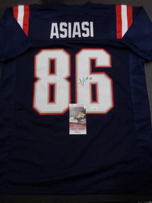 Devin Asiasi New England Patriots Autographed Custom Football Jersey JSA W coa