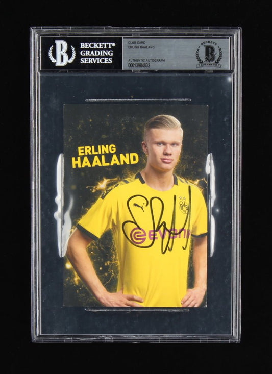 Erling Haaland Signed 2019-20 Borussia Dortmund Club Card 8x10 Print (BAS)