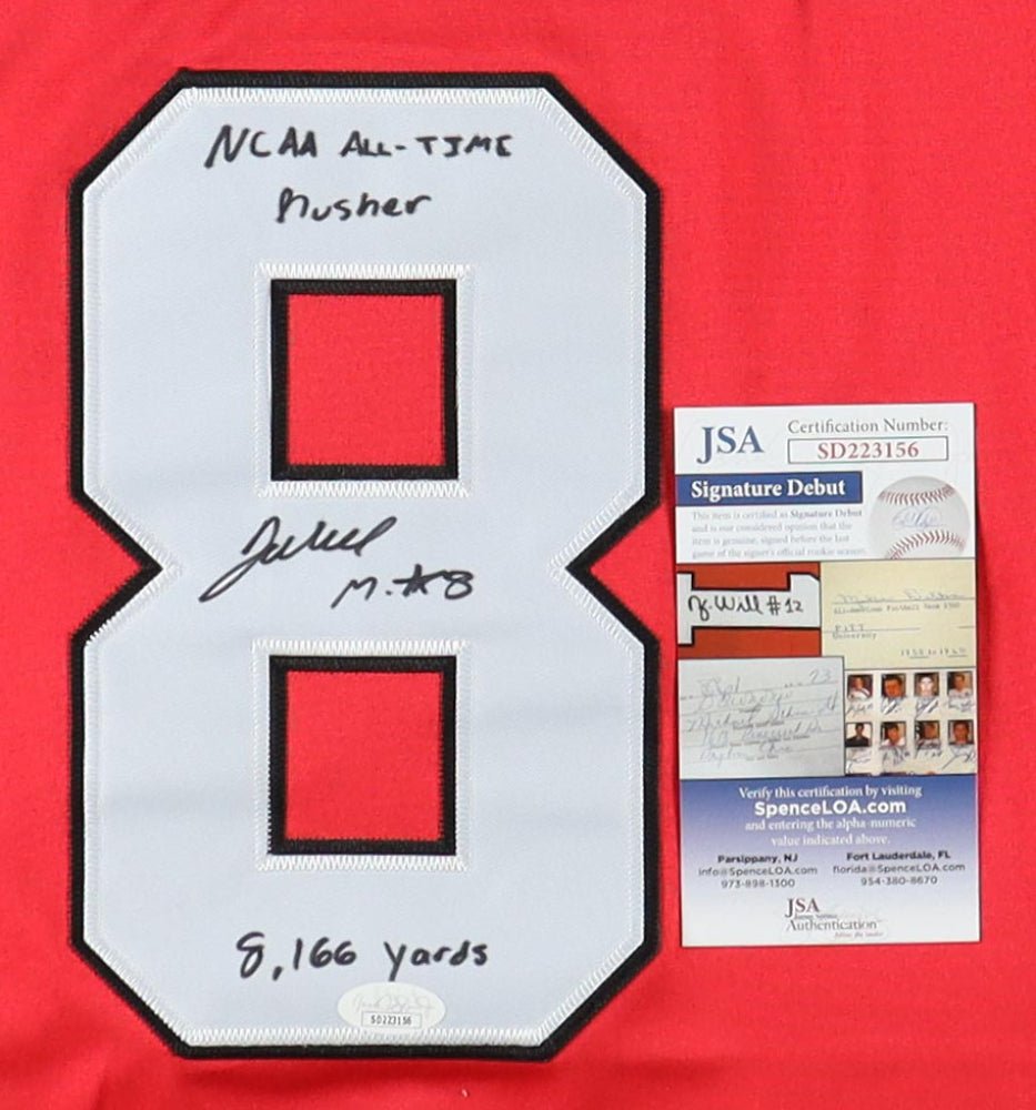 Jaleel McLaughlin Signed Jersey Inscribed "NCAA All-Time Rusher" & "8,166 Yards" (JSA) Youngstown State Penguins