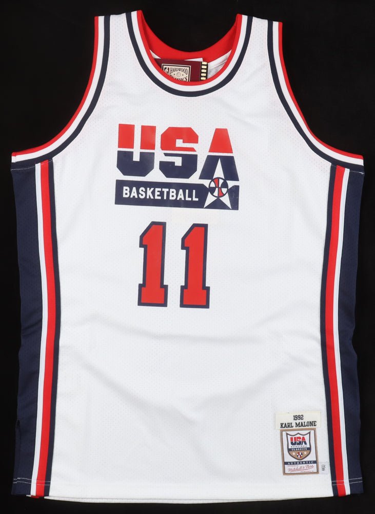 Karl Malone Signed Team USA Jersey (Fanatics)