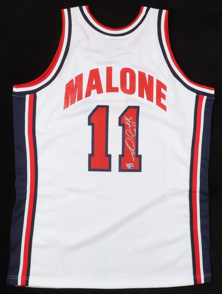 Karl Malone Signed Team USA Jersey (Fanatics)