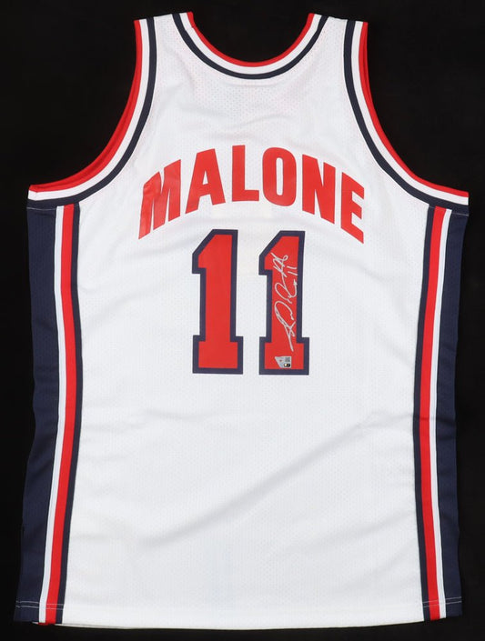 Karl Malone Signed Team USA Jersey (Fanatics)