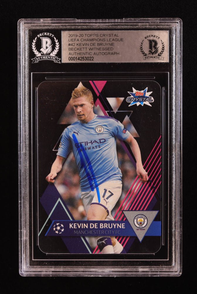 Kevin De Bruyne Signed 2019-20 Topps Crystal UEFA Champions League #42 (BGS) Beckett Witnessed