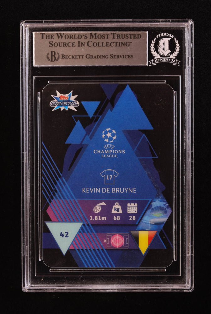 Kevin De Bruyne Signed 2019-20 Topps Crystal UEFA Champions League #42 (BGS) Beckett Witnessed