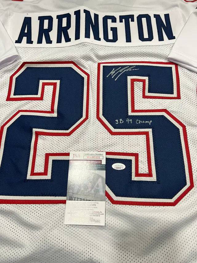 Kyle Arrington New England Patriots Autographed & Inscribed Custom Football Jersey JSA W coa