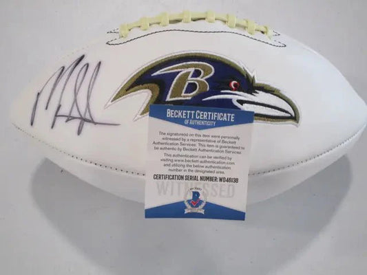 Mark Ingram of the Baltimore Ravens signed autographed logo football Beckett COA 138