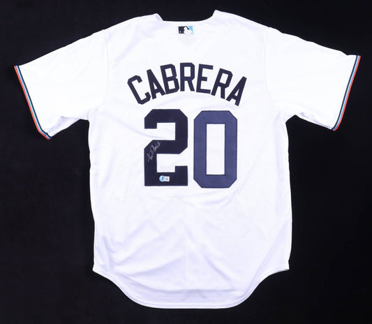 Miguel Cabrera Signed Jersey (Beckett) Miami Marlins