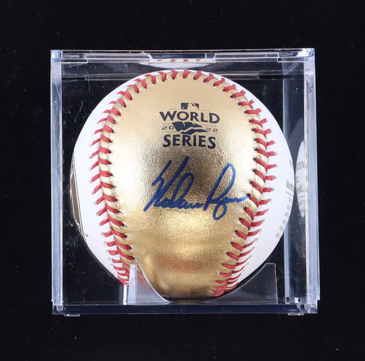 Nolan Ryan Signed 2022 World Series Baseball with Display Case (PSA | Graded 9.5)