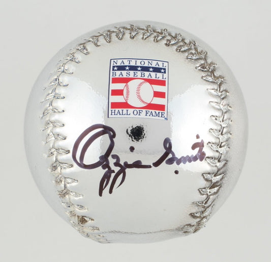 Ozzie Smith Signed Chrome Baseball (MLB & Fanatics)