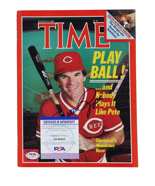 Pete Rose Signed "Time" Magazine (PSA)