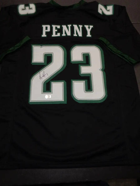 Rashaad Penny Philadelphia Eagles Autographed Custom Football Jersey Beckett Hologram