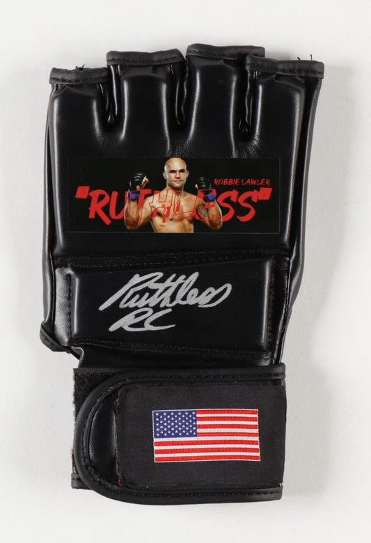 Robbie Lawler Signed Custom USA Glove Inscribed "Ruthless" (Beckett)