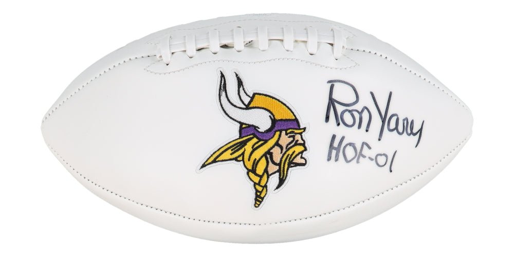 Ron Yary Signed Vikings Logo Football Inscribed "HOF-01" (JSA)