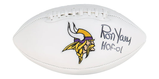 Ron Yary Signed Vikings Logo Football Inscribed "HOF-01" (JSA)
