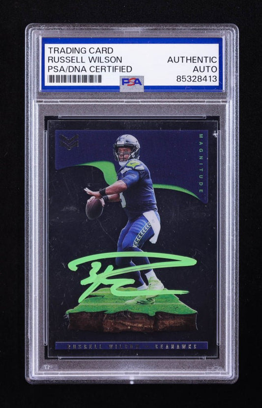 Russell Wilson Signed 2021 Panini Chronicles Magnitude #26 (PSA)