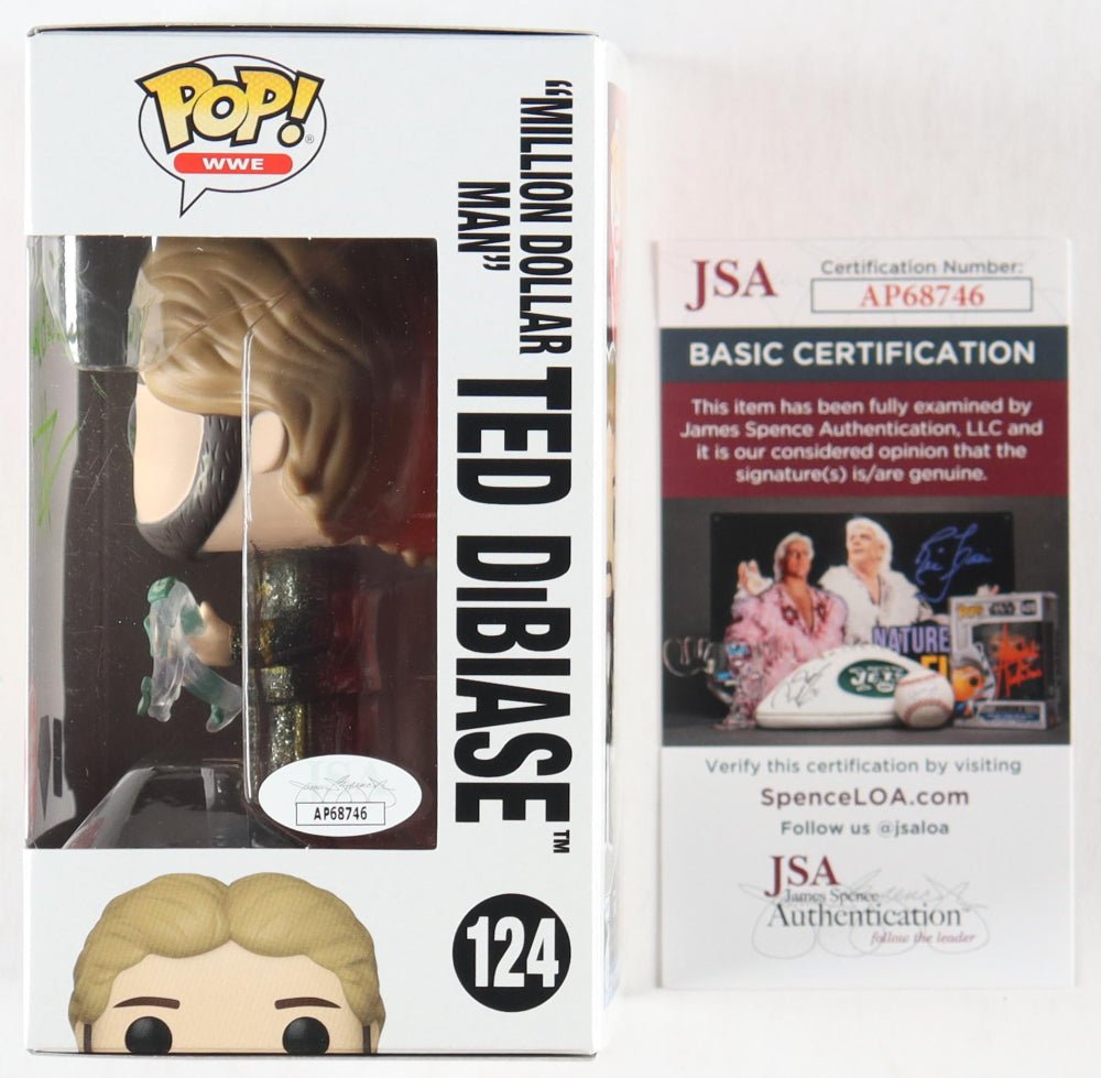 Ted DiBiase Signed "WWE" #124 "Million Dollar Man" Ted DiBiase Funko Pop! Vinyl Figure (JSA)