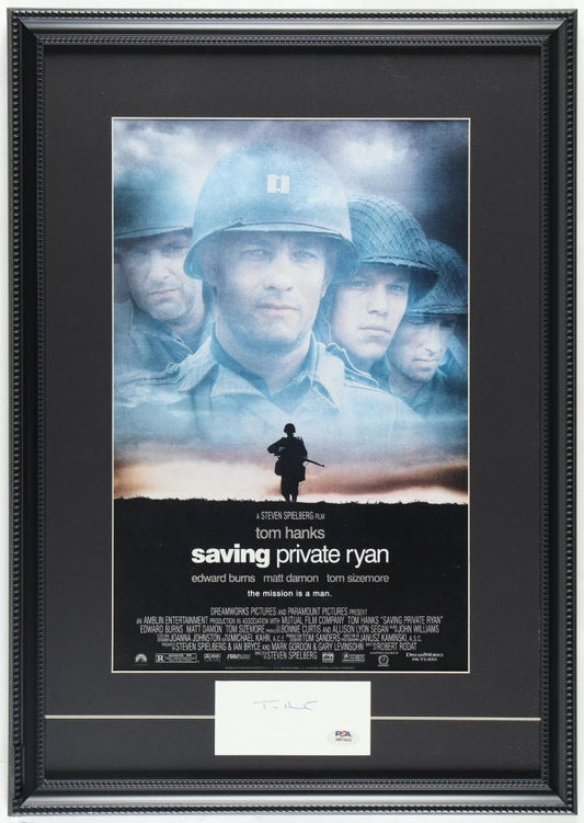 Tom Hanks Signed "Saving Private Ryan" Custom Framed Cut Display (Beckett & PSA)