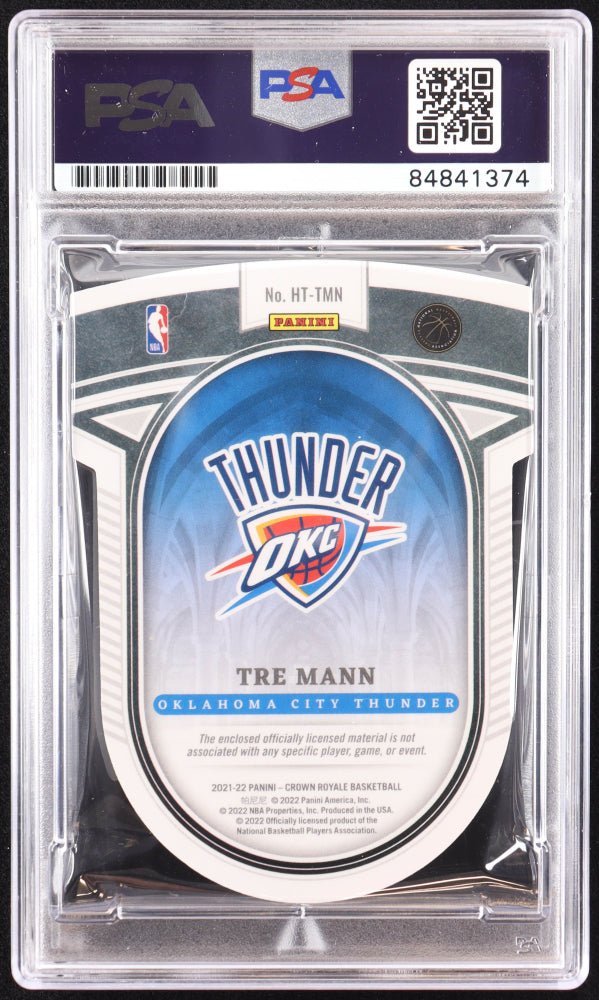 Tre Mann Signed 2021-22 Crown Royale Heirs to the Throne Jerseys #HTTMN RC (PSA) Rookie Card