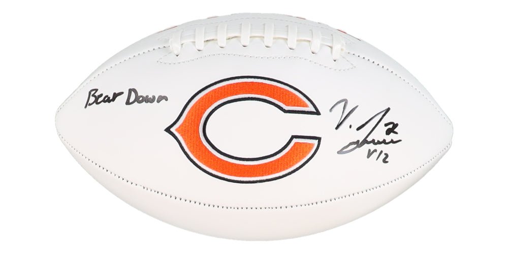 Velus Jones Jr. Signed Bears Logo Football Inscribed "Bear Down" (JSA)