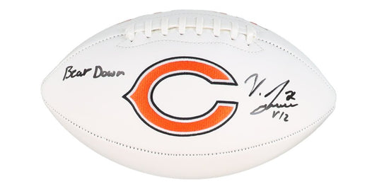 Velus Jones Jr. Signed Bears Logo Football Inscribed "Bear Down" (JSA)