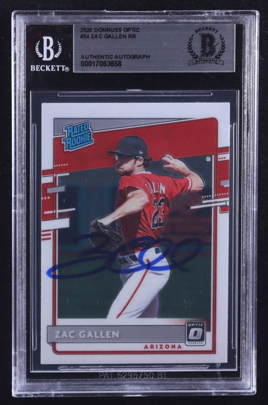 Zac Gallen Signed 2020 Donruss Optic #54 RR RC (BGS) Rookie Card