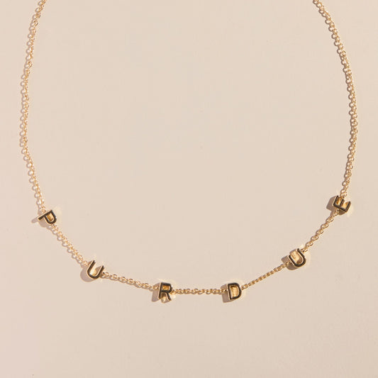 Purdue University Initial Necklace