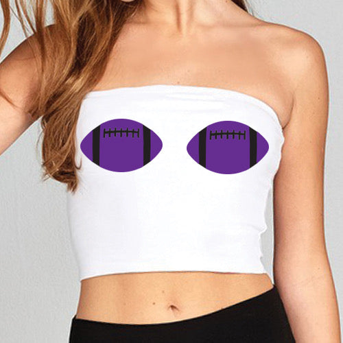 Purple & Black Football Tube Top